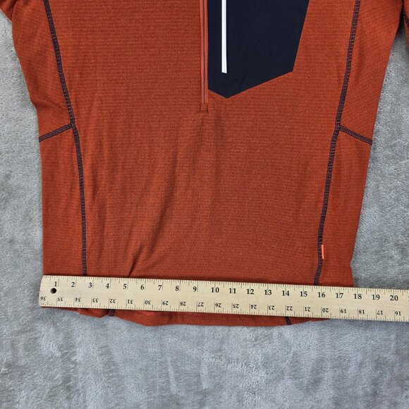 Mammut Pullover Mens Medium Orange Half Zip Chest Pocket Athletic Hiking Outdoor - Picture 8 of 12